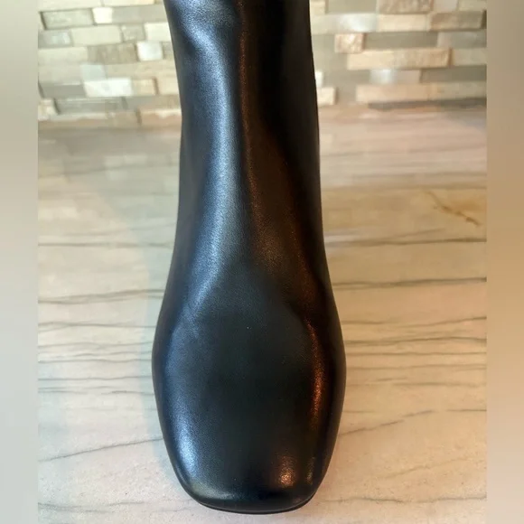 NEW EASY SPIRIT Black Leather Knee Boots Sz 10 Round Toe Block Heel Side Zip - Picture 9 of 12